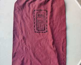 Handprinted Nokia The Streets Are Calling You Burgundy Tank Top Upcycled - Size Small