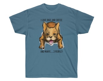 I love dogs and coffee, maybe 3 people t shirt