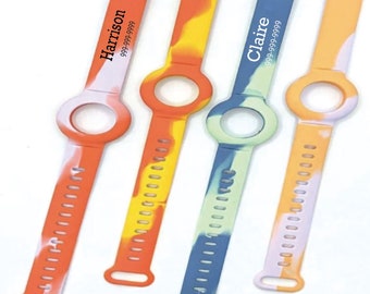 AirTag Armband für Kinder, AirTag Uhrenarmband, Kinder ID Armband, Personalisieren Airtag Inhaber, Airtag Kids, Kinder Notfallarmband, 4 Farben
