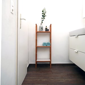 Small solid wood bathroom shelf (oak)
