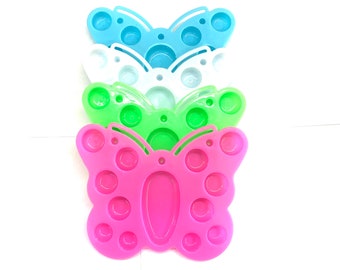 Plastic Butterfly Hermit Crab Food Dish/Tray/Bowl - 13 Compartments/Holes/Sections