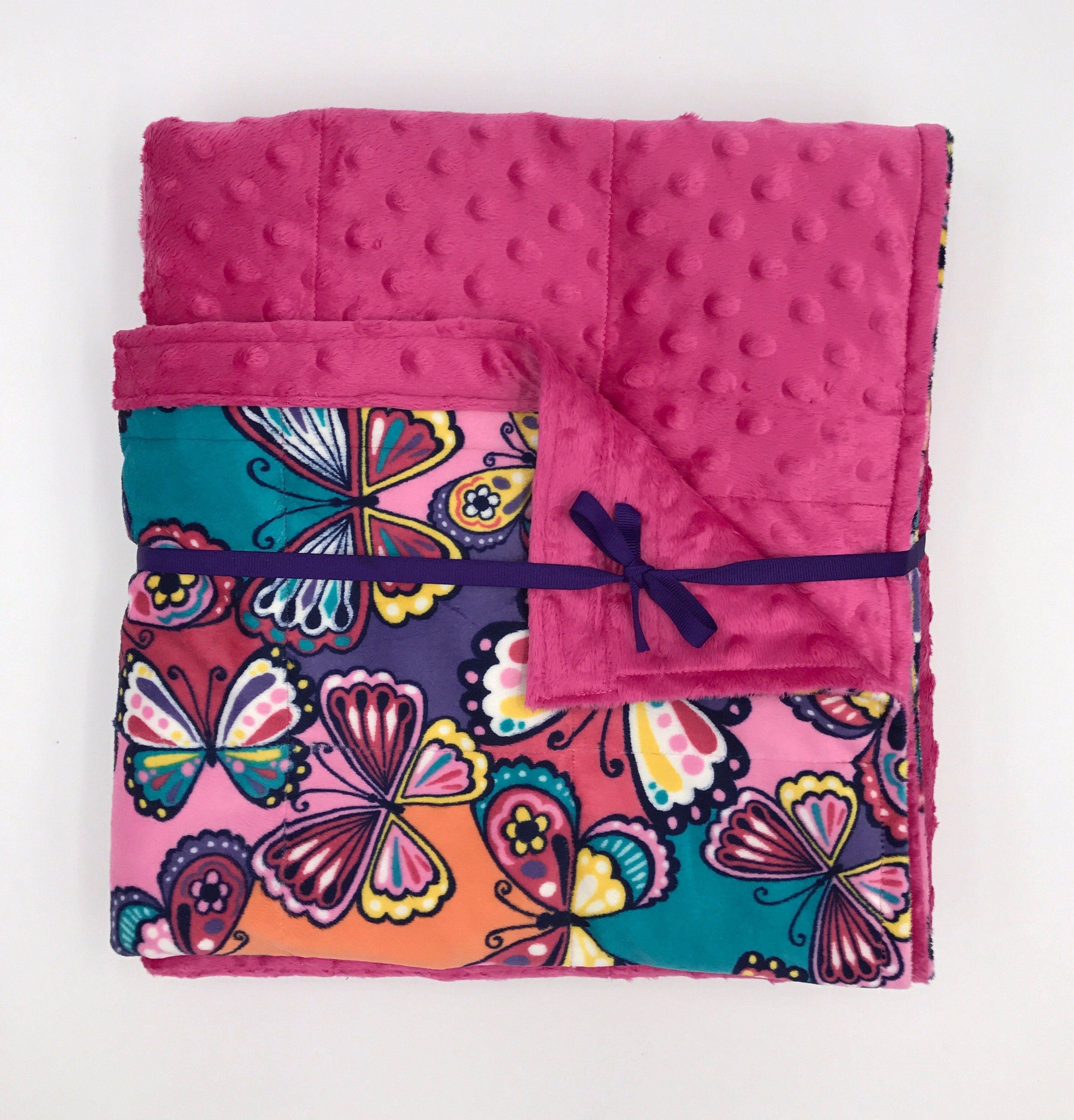 Butterfly Weighted Lap Pad/ Weighted Blanket Soft Minky/16x20 3lbs lap