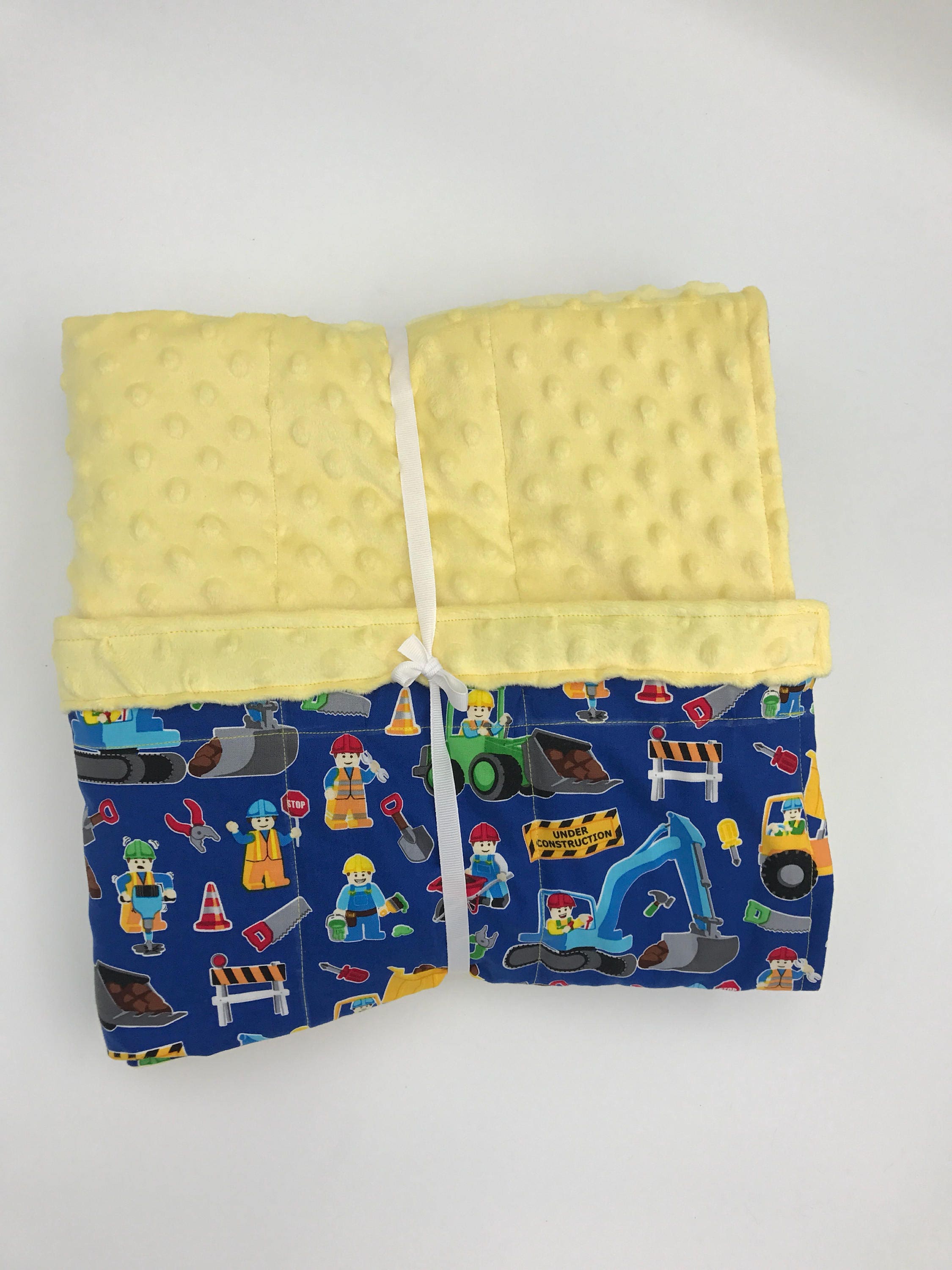 Weighted Blanket Child size/Cotton and Minky weighted blanket/ Glass