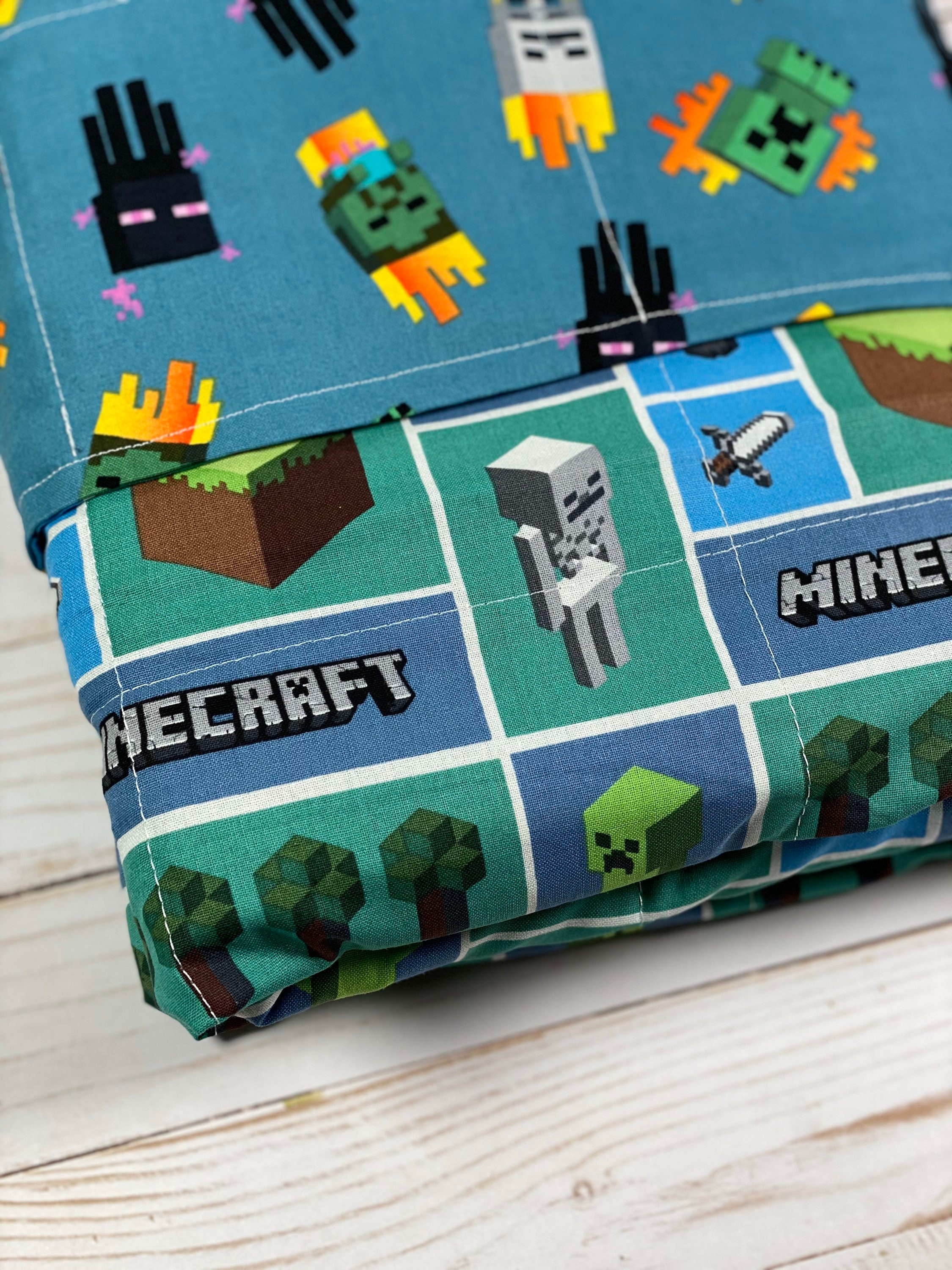 8 pound MineCraft Double Cotton Weighted blanket, 40x68, Ready to Ship