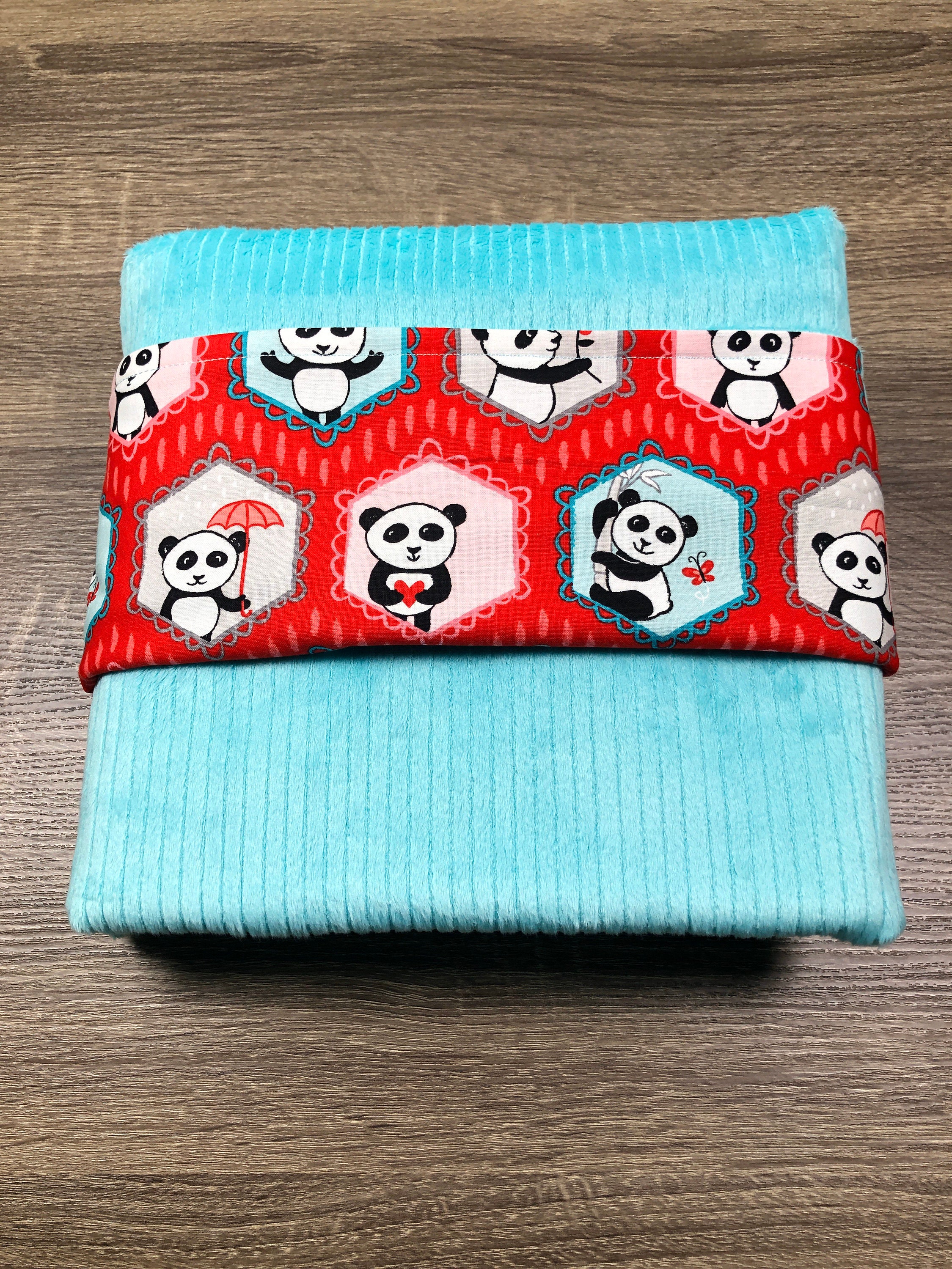 12 Pound Weighted Blanket, Panda Weighted Blanket, Red ,Aqua Weighted