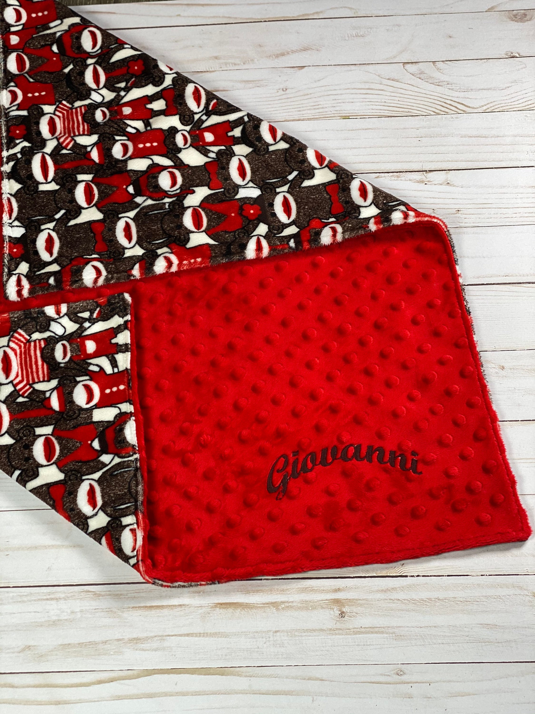 Custom Sock Monkey Baby Blanket