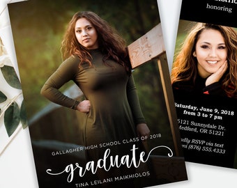 Graduation Invitation with Photos all wording customized