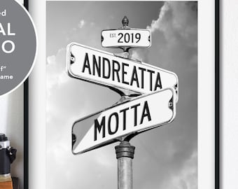 Street Signs with Names and Date Digital Photo You Print