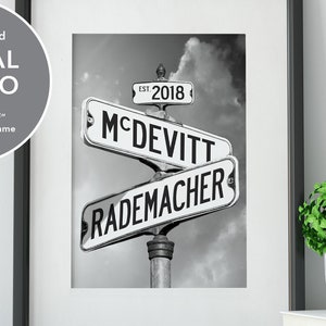 Hochzeit Straßenschilder Personalisiertes Digitalfoto mit Datum und Namen