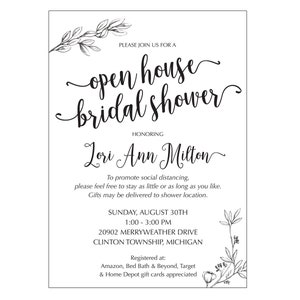 Open House Drop In Shower Bridal Shower Invitation image 1