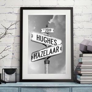 Wedding Date Street Signs Personalized Photo Art