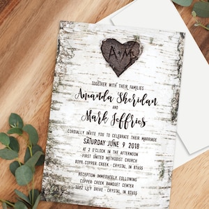 Carved Birch Design Invitation for Any Occasion