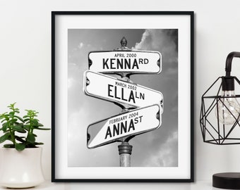Photo Art Personalized Street Signs with Kids Names