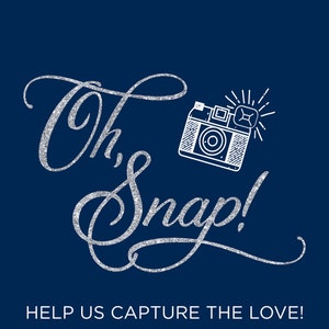 Printable Photo Booth Sign • 8x10 Oh Snap! • Instant Download • Navy Blue and Silver Glitter Look • Printable Party Decor