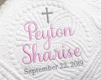 Personalized Baptism Blanket Gift for Baby