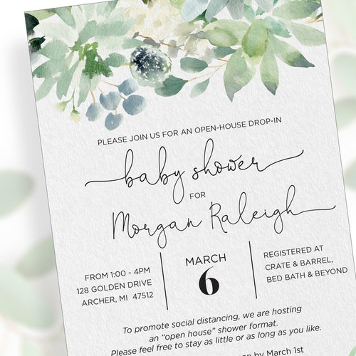 Baby Animal Drop in Baby Shower Invitation Etsy