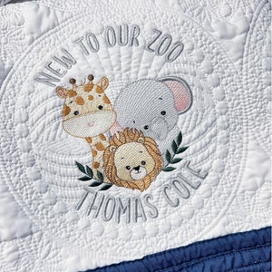 Baby Gift Blanket New to Our Zoo Animals