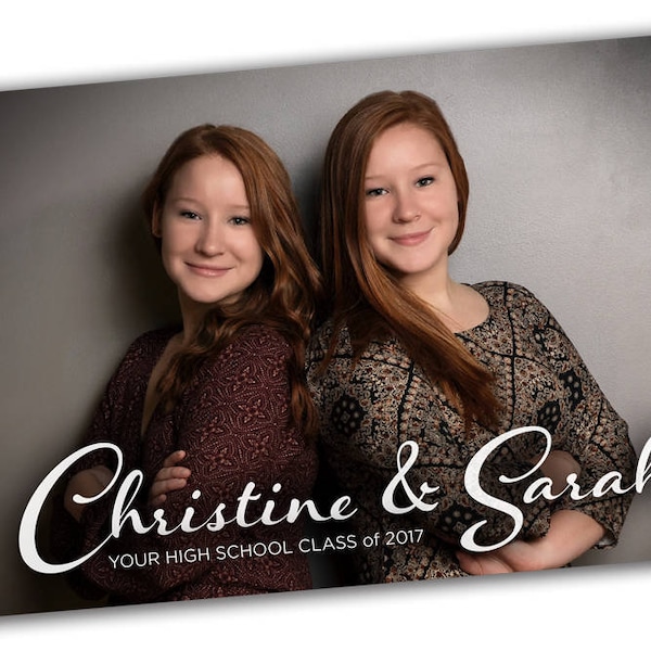Twins Graduation Invitation with Photos