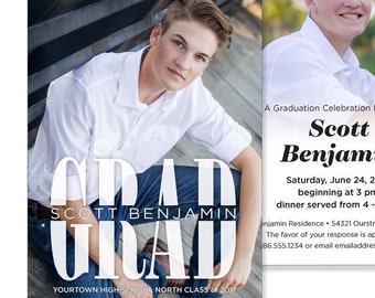 Printed Class of 2026 Graduation Photo Invitation