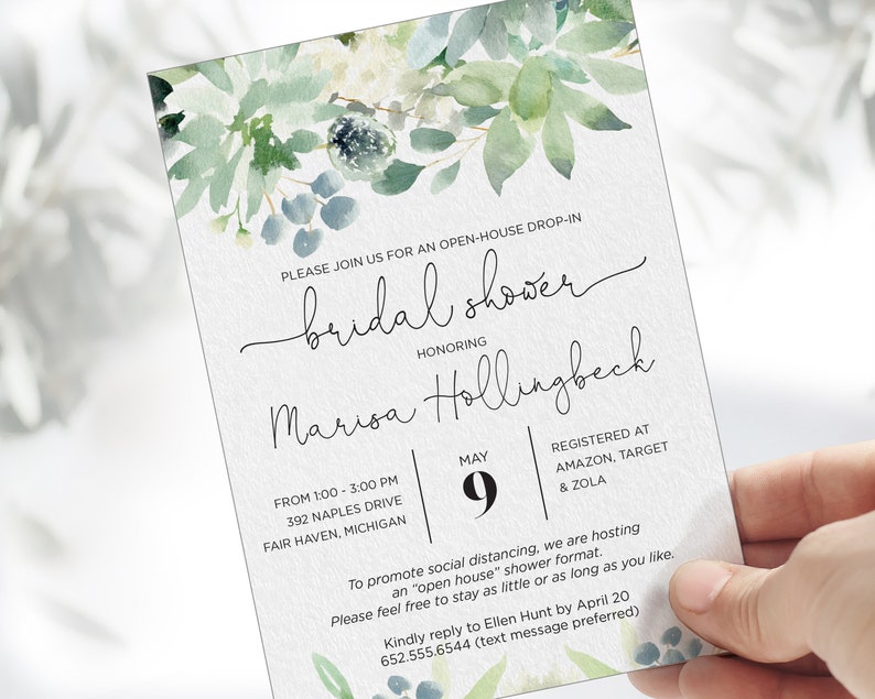 Open House Drop in Shower Bridal Shower Invitation With - Etsy