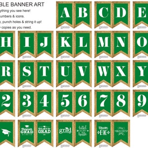Instant Download Printable Party Banner | You Print and Assemble | Kelly Green & Gold Glitter | Party Decoration | ALL occasion