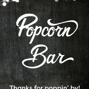 Instant Download Printable Popcorn Bar Party Sign - Etsy