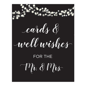 Printable Cards and Well Wishes for the Mr. &amp; Mrs. Sign - Etsy