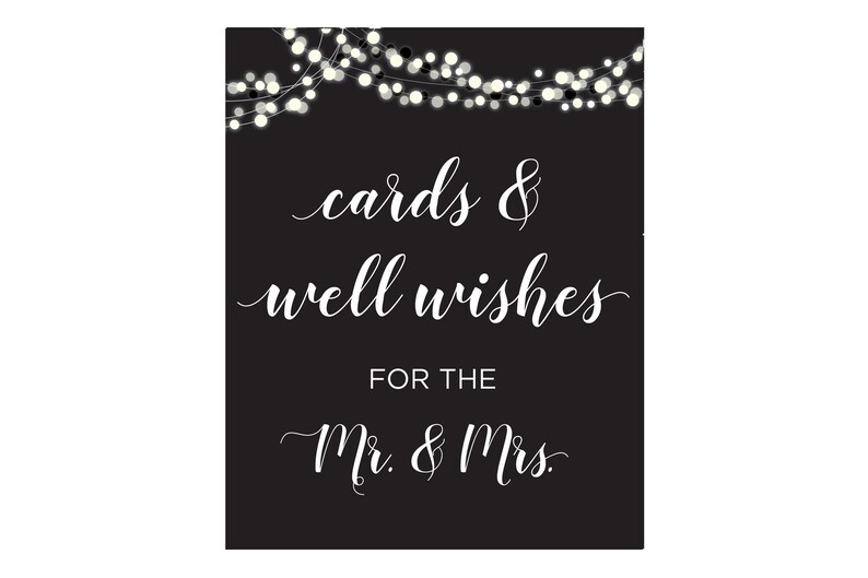 Printable Cards and Well Wishes for the Mr. &amp; Mrs. Sign | Etsy