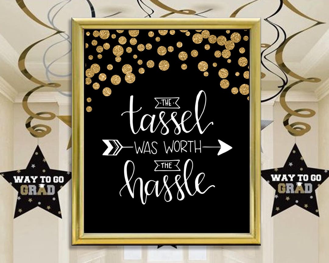 Instant Download Printable Decoration Black and Gold Glitter the Tassel ...
