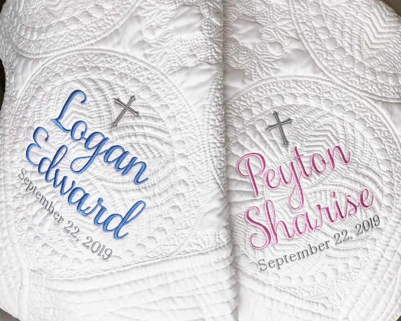 Christening Blanket Personalized Gift for Godchild Baptism Etsy