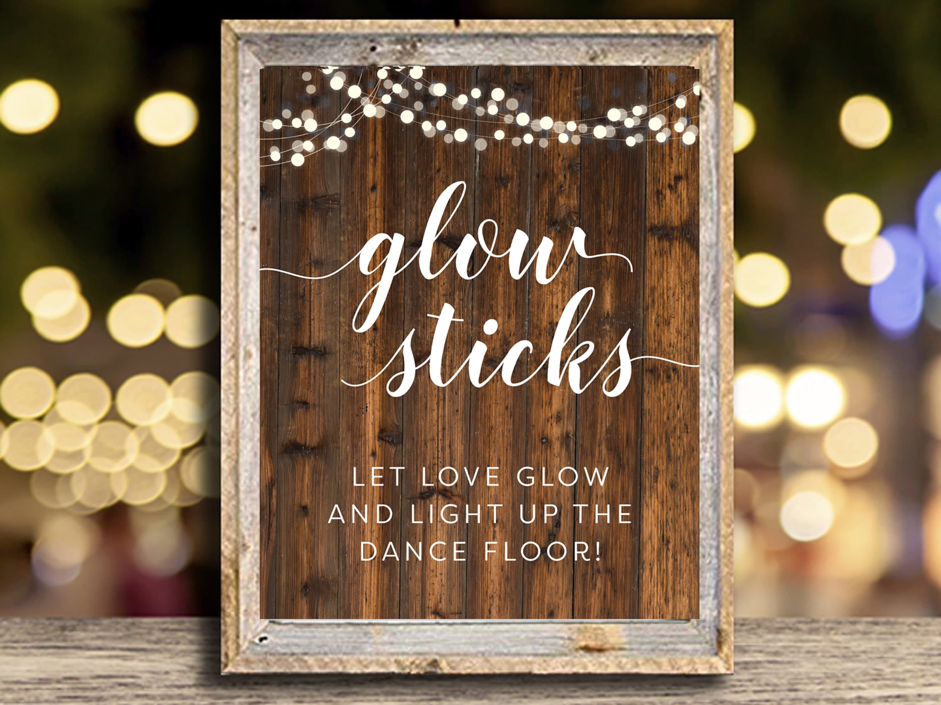Light Up the Dance Floor Glow Sticks Sign Rustic Decor 5x7 Etsy