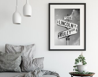 Personalized Street Signs Framed Wall Art, Unique One of a Kind Wedding Gift for the Couple