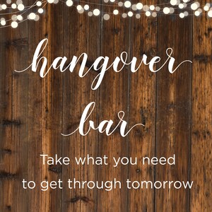 Printable Hangover Bar Sign, Instant Download Party Sign - Etsy