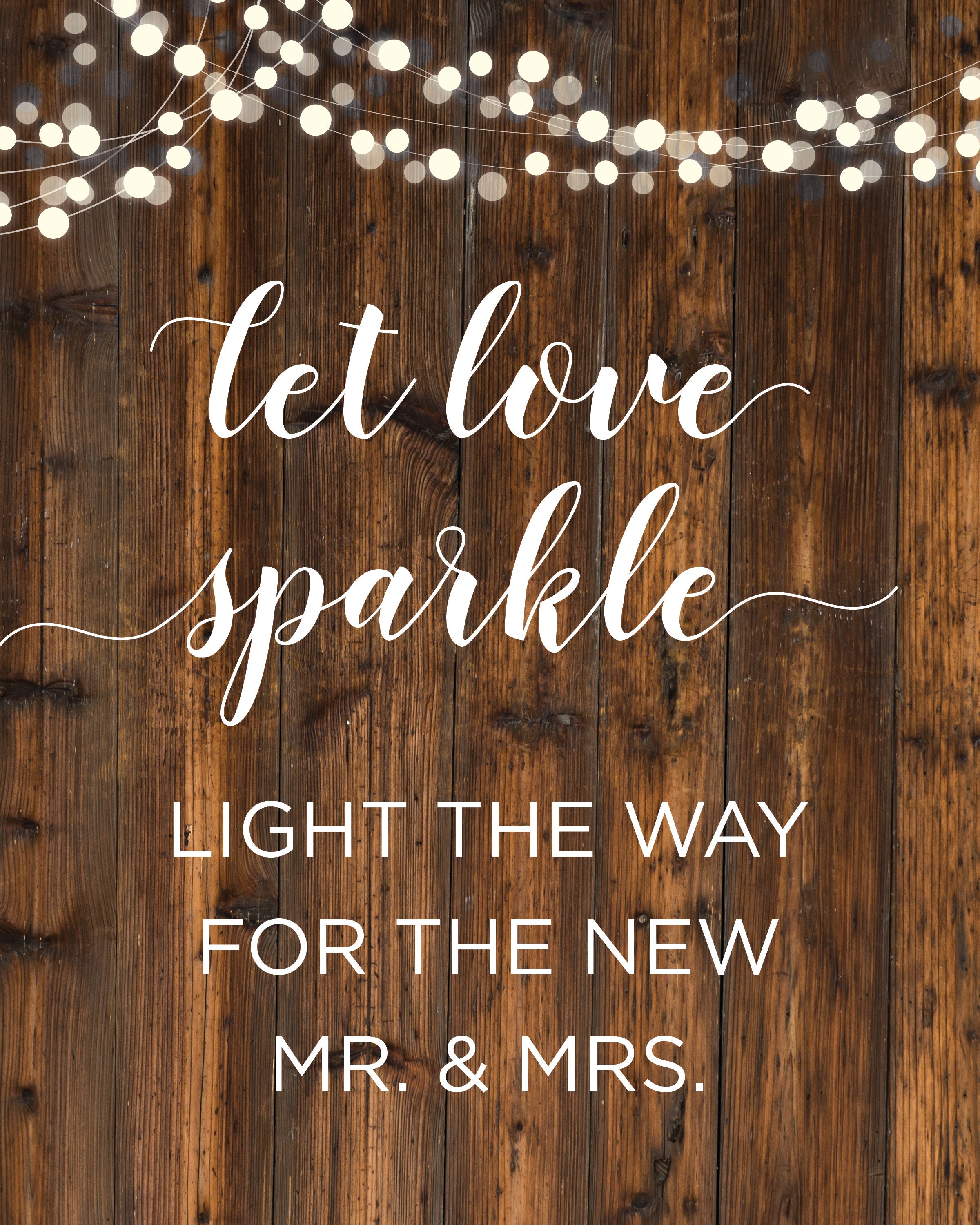 Printable Sign Let Love Sparkle Instant Download Rustic | Etsy