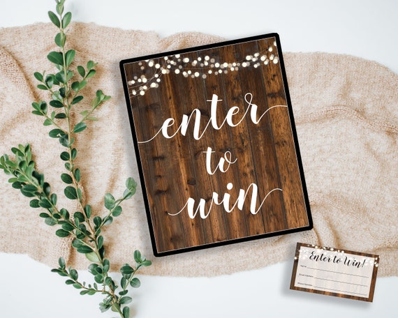printable enter to win sign and tickets instant download etsy