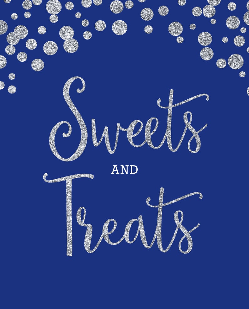 Printable Sweets and Snacks Bash Decoration Royal Blue and Silver Glitter Physical appearance, Quick Down load Get together Decor photo relating to Printable Treats referred to as Printable Sweets and Snacks Get together Decoration Royal Blue and Silver Glitter Appear, Instantaneous Down load Celebration Decor