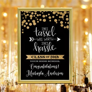 Printable Personalized Graduation Poster The Tassel Was Worth the Hassle