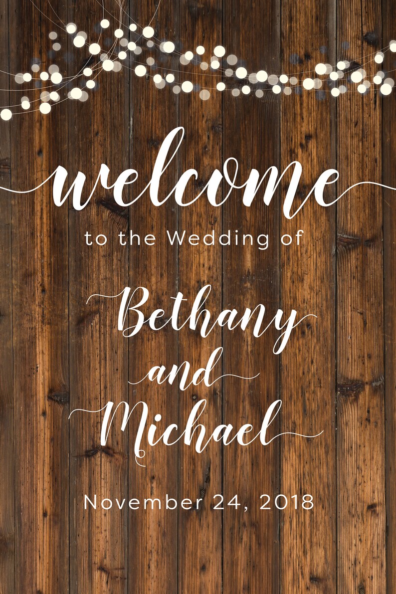 Printable Wedding Welcome Poster Customized Digital JPG | Etsy