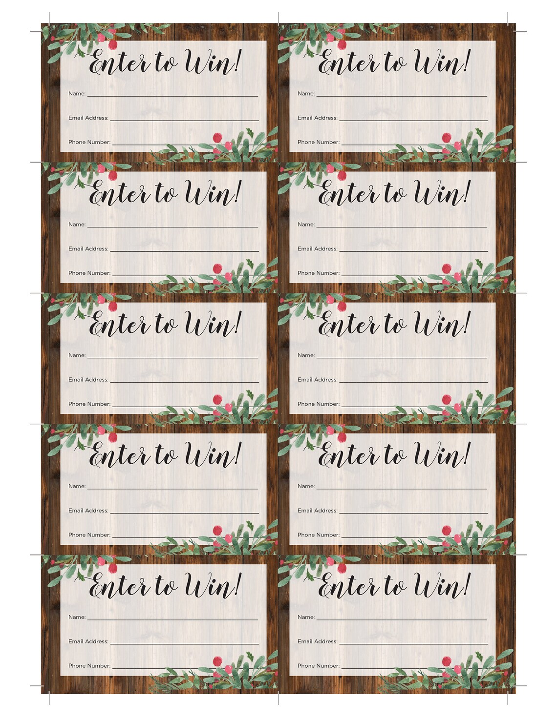 Enter To Win Printable Sign And Tickets Rustic Wood Holiday Etsy Enter to win printable sign and tickets rustic wood holiday etsy