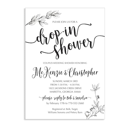 Open House Drop in Shower Bridal Shower Invitation With Rustic | Etsy