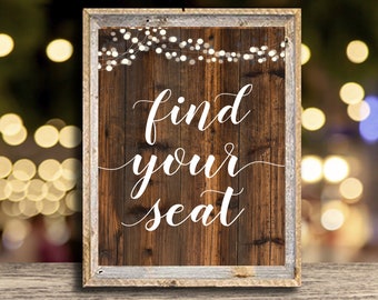 Please Find Your Seat Printable Sign Instant Download - Etsy
