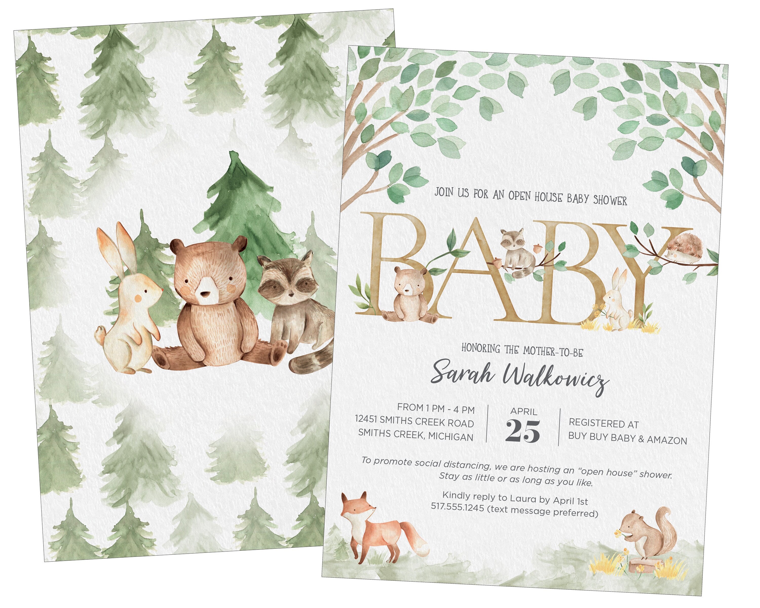 Rustic Invitations and Envelopes (Large Size 5x7) - Wedding - Engagement - Birthday Party - Baby Shower - Any Occasion - Wood and Lights (50 Count)