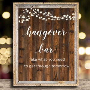 Printable Hangover Bar Sign, Instant Download Party Sign - Etsy