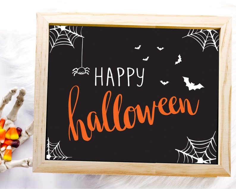 Set of 5 Printable Halloween Party Signs 8x10 Instant Etsy