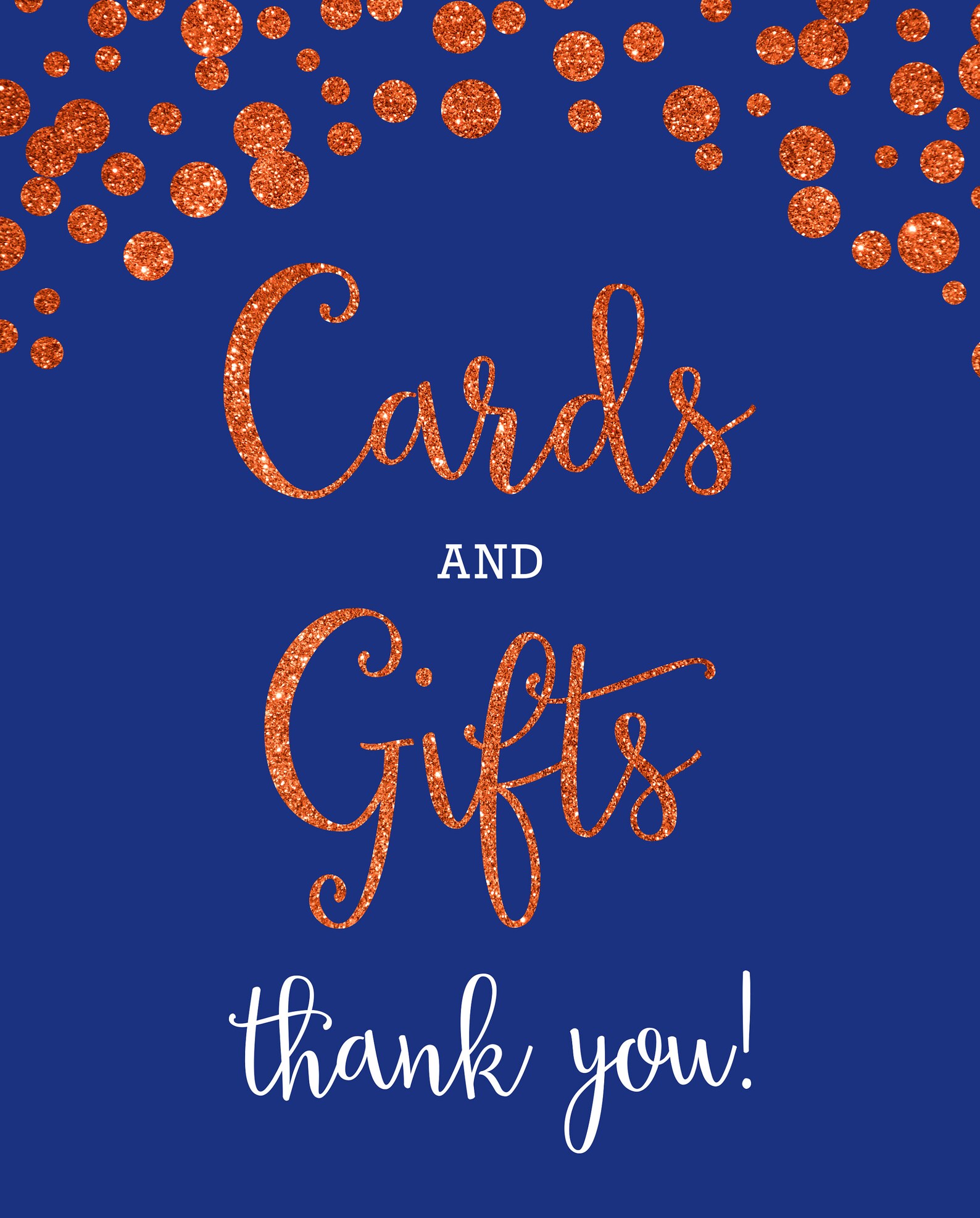 Instant Download Printable Cards and Gifts Sign Royal Blue and - Etsy
