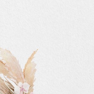 Boho Floral Tropical Grasses Flat Thank You Note Card - Etsy