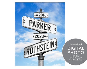 Personalized Wedding Date Street Signs Digital Photo - You Print and Frame