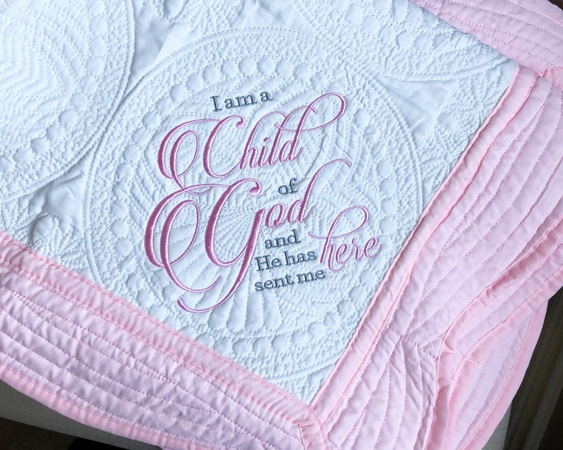 Personalized Christening Blanket Gift for Baby With Cross and Etsy