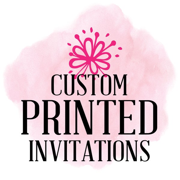 5x7 Printed Invitations Add On • Prints Two Sides with White Envelopes • Premium Paper Choices • Use with Artful Jen Invitation Design