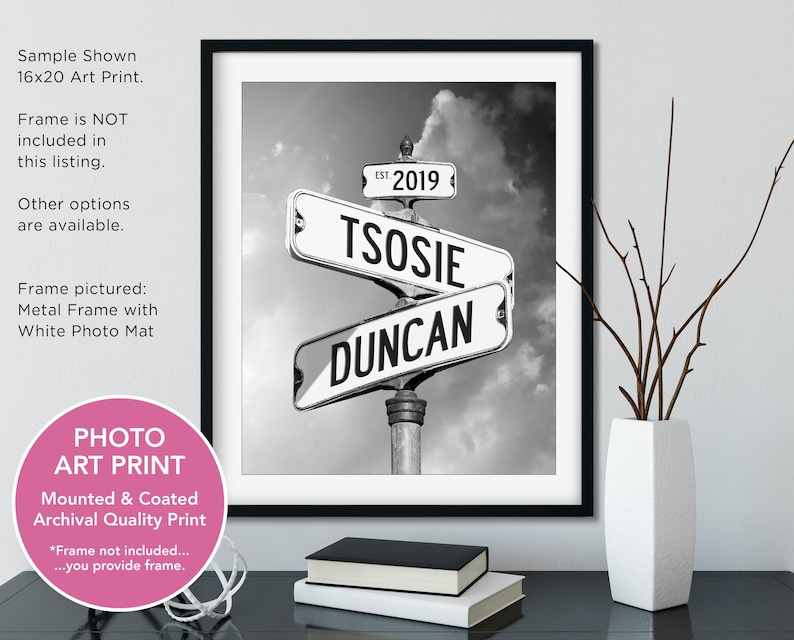 Personalized Street Signs Photo Print You Frame